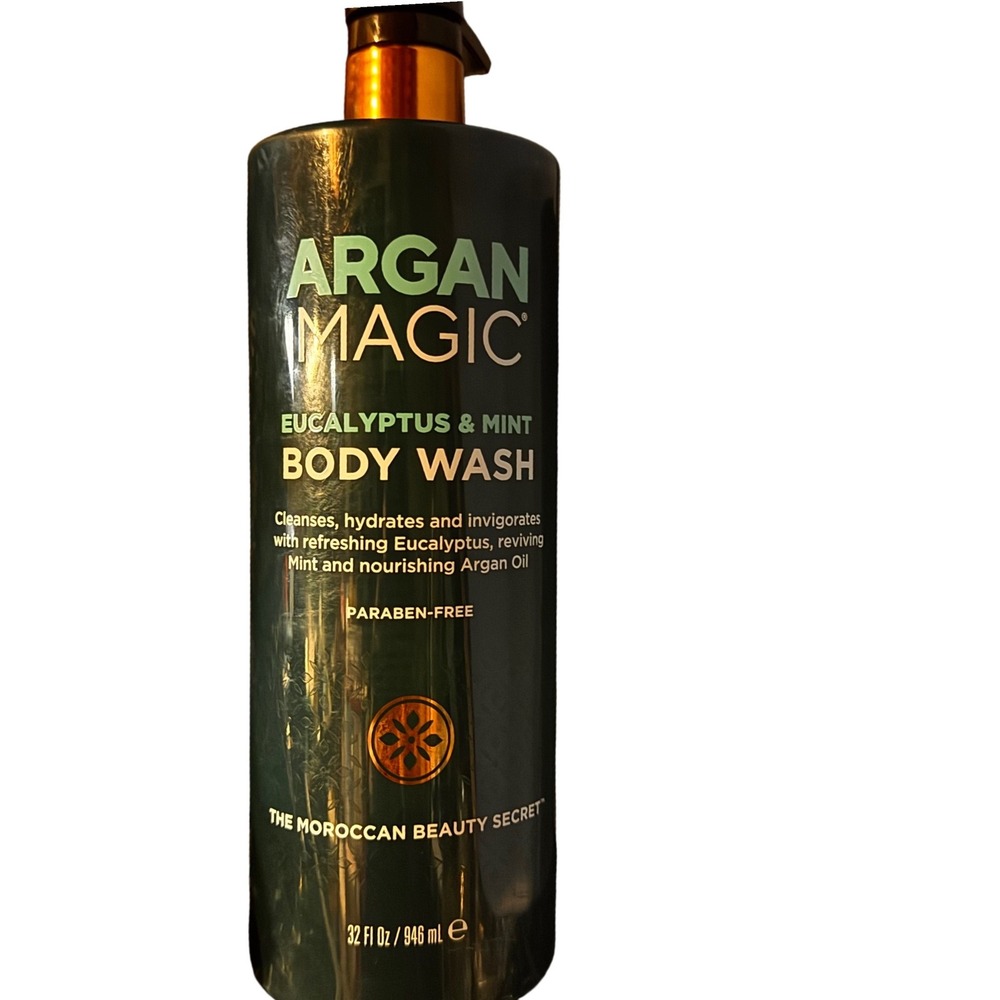 Argan Magic Eucalyptus‎ & Mint Body Wash 32oz Argan Oil Paraben-Free Pump Bottle